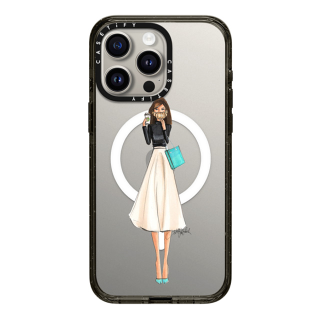 Holly Nichols x CASETiFY iPhone 15 Pro Max ケース ブラック インパクトケース MagSafe対応 Breakfast With Audrey (Breakfast at Tiffany's Inspired) iPhone 12 pro