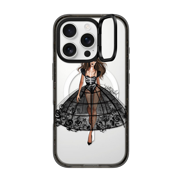 Holly Nichols x CASETiFY iPhone 16 Pro ケース ブラック インパクトリングスタンドケース MagSafe対応 Haunted, Halloween Couture Girl