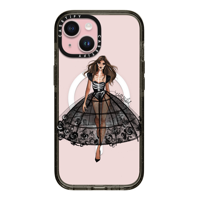 Holly Nichols x CASETiFY iPhone 15 ケース ブラック インパクトケース MagSafe対応 Haunted, Halloween Couture Girl