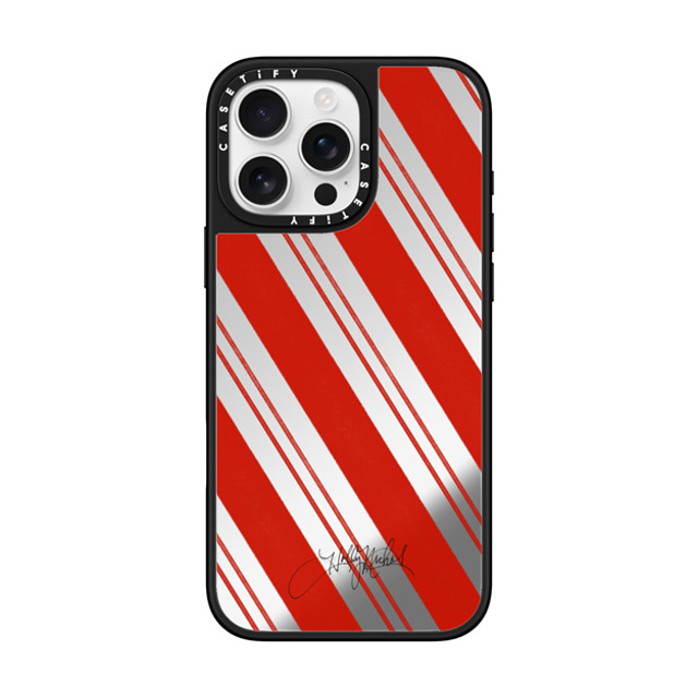 Holly Nichols x CASETiFY iPhone 16 Pro Max ケース Pattern,Abstract Silver on Black ミラーケース MagSafe対応 Candy Cane Design, 1 (Christmas Case) Back to School Holly Nichols x CASETiFY iPhone 16 Pro Max ケース Pattern,Abstract Silver on Black ミラーケース MagSafe対応 Candy Cane Design, 1 (Christmas Case) Back to School