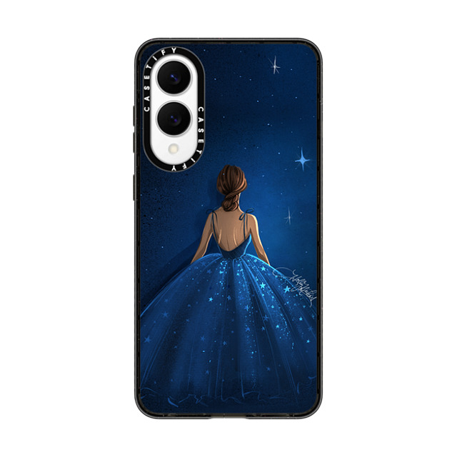 Holly Nichols x CASETiFY Galaxy S25 Edge ケース Star,Portraiture ブラック Impact Magnetic Case Celestial Girl (Fashion Illustration Cas