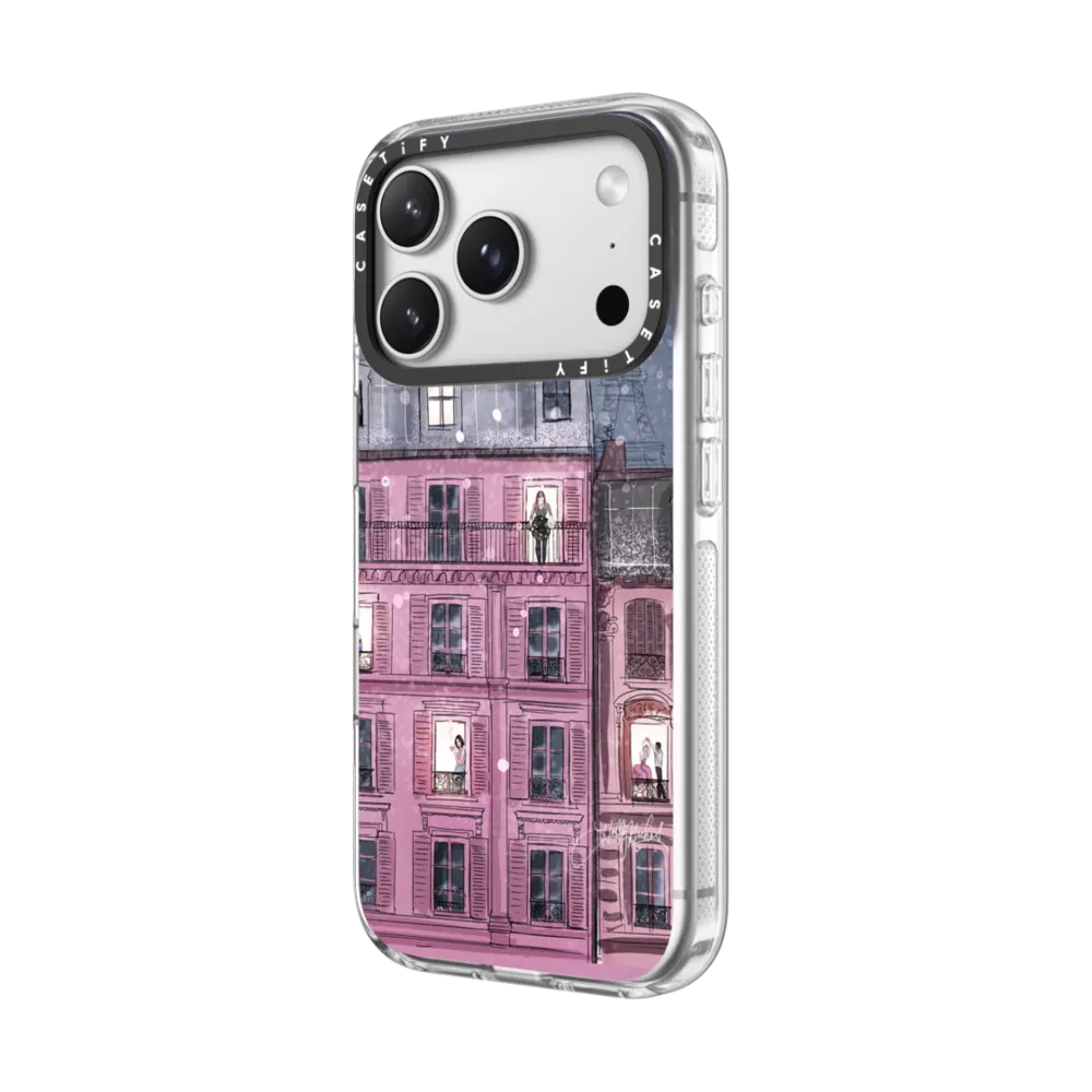 Impact Clear iPhone 17 Pro Max Case MagSafe Compatible - Winter in Paris (Holiday Fashion Illustration Case)