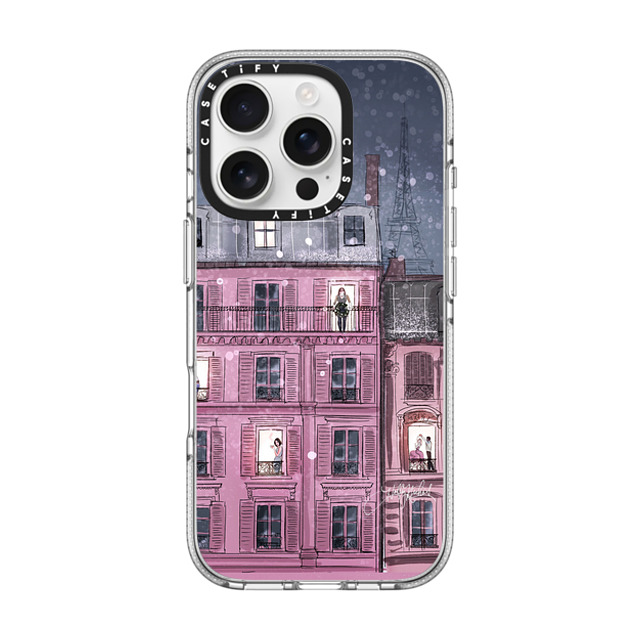 Holly Nichols x CASETiFY iPhone 16 Pro ケース クリア クリア ケース MagSafe対応 Winter in Paris (Holiday Fashion Illustration Case)