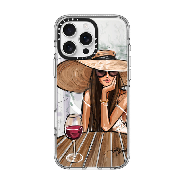 Holly Nichols x CASETiFY iPhone 16 Pro Max ケース クリア クリア ケース MagSafe対応 Dreamer with Red Wine (Fashion Illustration)