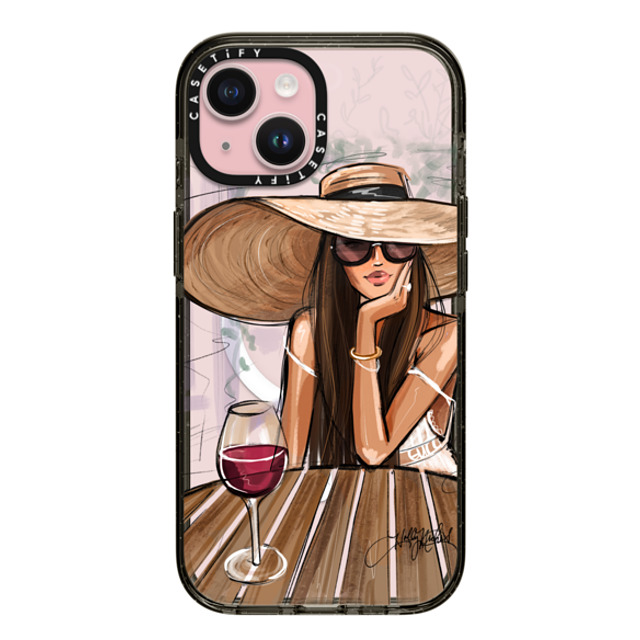 Holly Nichols x CASETiFY iPhone 15 Case Travel,Portraiture Black Impact Case MagSafe Compatible Dreamer with Red Wine (Fashion Illustration) Back to School Holly Nichols x CASETiFY iPhone 15 Case Travel,Portraiture Black Impact Case MagSafe Compatible Dreamer with Red Wine (Fashion Illustration) Back to School