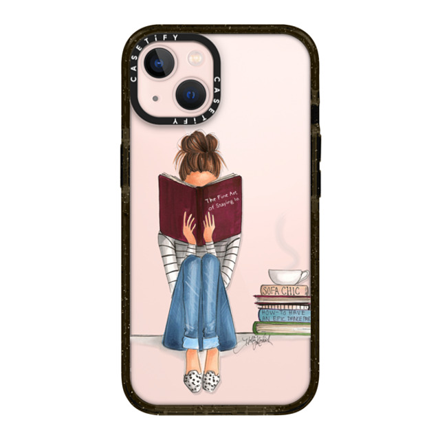 Holly Nichols x CASETiFY iPhone 13 ケース ブラック インパクトケース Girl Reading a Book (The Fine Art of Staying In)