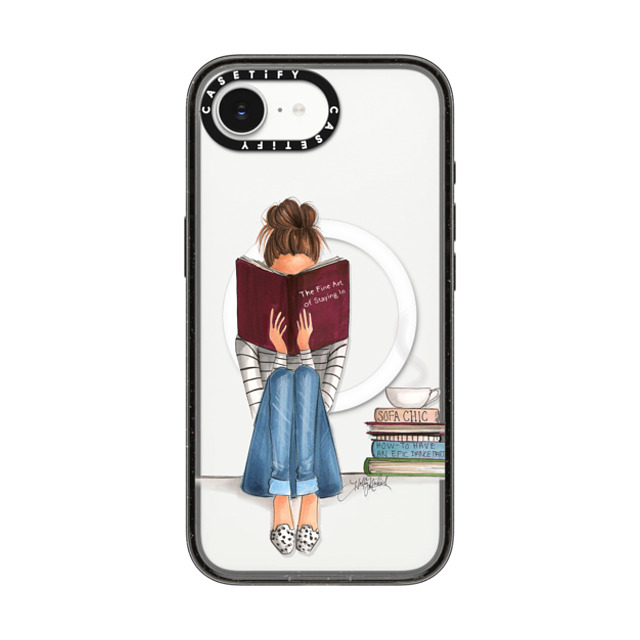 Holly Nichols x CASETiFY iPhone 16e ケース Portraiture ブラック インパクトケース MagSafe対応 Girl Reading a Book (The Fine Art of Staying In) Back to School Holly Nichols x CASETiFY iPhone 16e ケース Portraiture ブラック インパクトケース MagSafe対応 Girl Reading a Book (The Fine Art of Staying In) Back to School