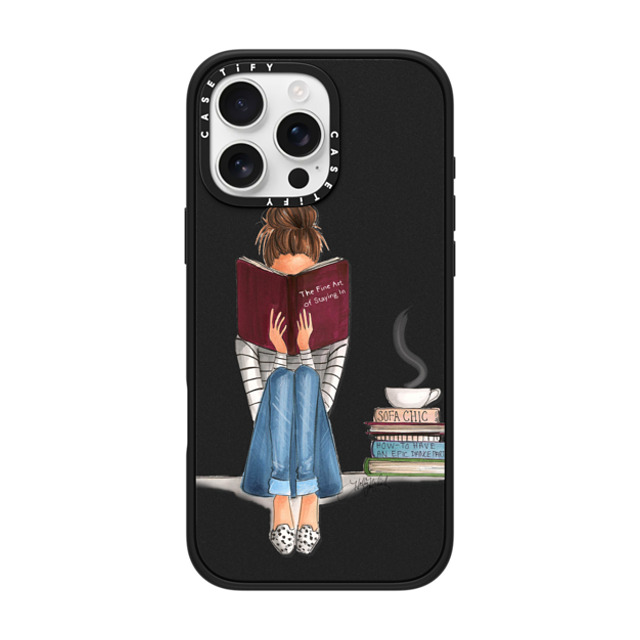 Holly Nichols x CASETiFY iPhone 16 Pro Max ケース マットブラック インパクトケース MagSafe対応 Girl Reading a Book (The Fine Art of Staying In)