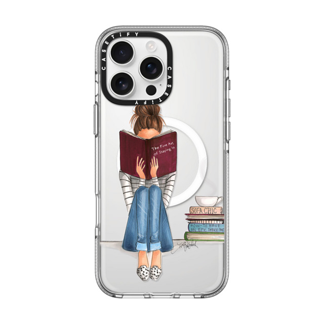 Holly Nichols x CASETiFY iPhone 16 Pro Max ケース クリア クリア ケース MagSafe対応 Girl Reading a Book (The Fine Art of Staying In)