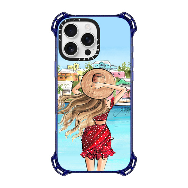 Holly Nichols x CASETiFY iPhone 16 Pro Max Case コバルトブルー バウンスケース Vacation Girl (Fair Complexion) Fashion Illustration Case Holly Nichols x CASETiFY iPhone 16 Pro Max Case コバルトブルー バウンスケース Vacation Girl (Fair Complexion) Fashion Illustration Case
