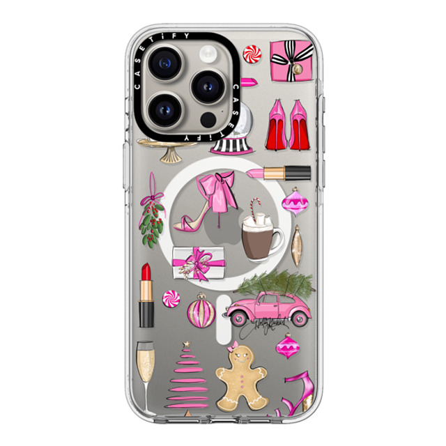 Holly Nichols x CASETiFY iPhone 15 Pro Max ケース クリア クリア ケース MagSafe対応 Holiday Glam (Fashion Illustration Transparent Case, Christmas Theme)