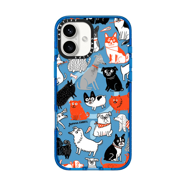 Gemma Correll x CASETiFY iPhone 16 Plus Case Sticker,Dog スカイブルー Impact Case MagSafe Compatible Dog Pattern Mother's Day Gemma Correll x CASETiFY iPhone 16 Plus Case Sticker,Dog スカイブルー Impact Case MagSafe Compatible Dog Pattern Mother's Day