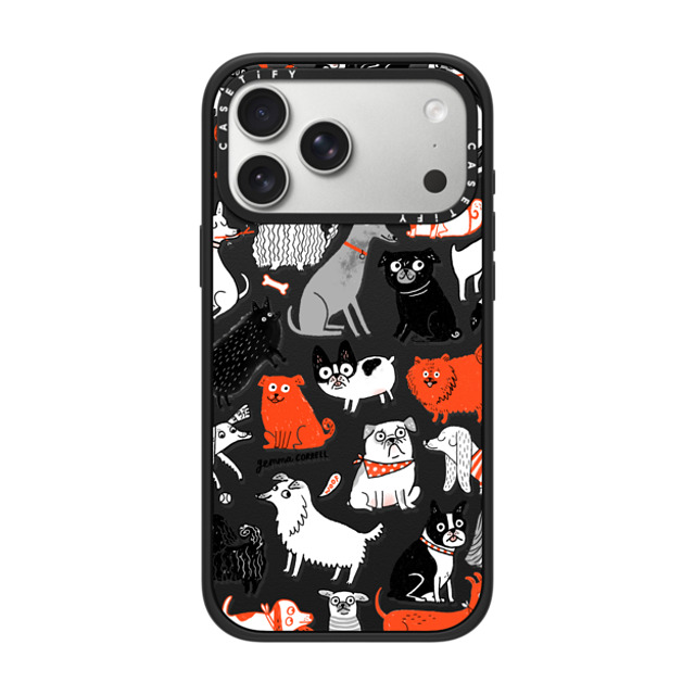 Gemma Correll x CASETiFY iPhone 17 Pro Max Case Sticker,Dog Matte Black �C���p�N�g�P�[�X MagSafe�Ή� Dog Pattern