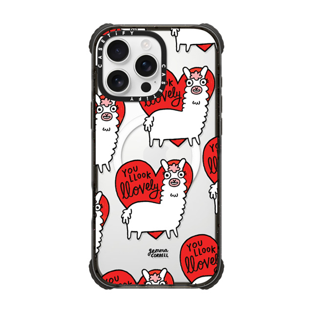 Gemma Correll x CASETiFY iPhone 16 Pro Max Case Heart,Animal ブラック ウルトラ インパクトケース MagSafe 対応 Llovely Llama New iPhone Gemma Correll x CASETiFY iPhone 16 Pro Max Case Heart,Animal ブラック ウルトラ インパクトケース MagSafe 対応 Llovely Llama New iPhone