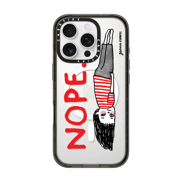 Gemma Correll x CASETiFY iPhone 16 Pro ケース Cartoon,Icon ブラック インパクトケース MagSafe対応 NOPE Back to School Gemma Correll x CASETiFY iPhone 16 Pro ケース Cartoon,Icon ブラック インパクトケース MagSafe対応 NOPE Back to School