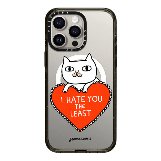 Gemma Correll x CASETiFY iPhone 15 Pro Max Case Cat,Heart Black Impact Case MagSafe Compatible I Hate You The Least Back to School Gemma Correll x CASETiFY iPhone 15 Pro Max Case Cat,Heart Black Impact Case MagSafe Compatible I Hate You The Least Back to School
