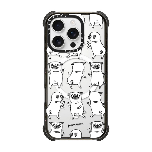 Gemma Correll x CASETiFY iPhone 16 Pro ケース Dog,Cartoon ブラック ウルトラ インパクトケース MagSafe 対応 Pug Dance New iPhone Gemma Correll x CASETiFY iPhone 16 Pro ケース Dog,Cartoon ブラック ウルトラ インパクトケース MagSafe 対応 Pug Dance New iPhone