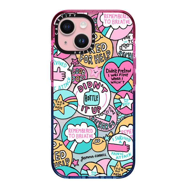 Gemma Correll x CASETiFY iPhone 15 ケース Cotton Candy インパクトケース Self Care Stickers Gemma Correll x CASETiFY iPhone 15 ケース Cotton Candy インパクトケース Self Care Stickers