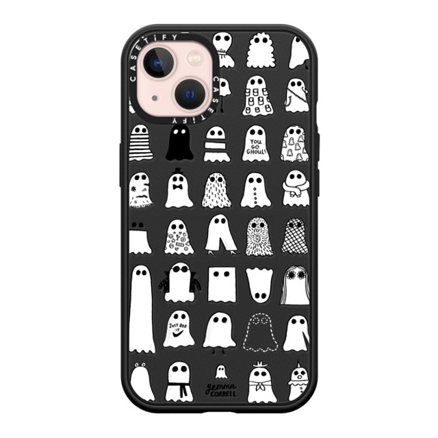 Gemma Correll x CASETiFY iPhone 13 ケース マットブラック インパクトケース MagSafe対応 Ghost Fashions