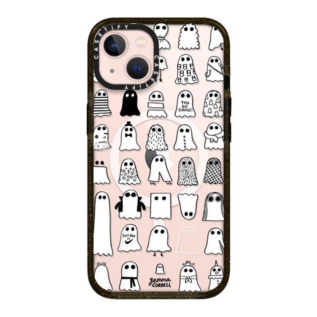 Gemma Correll x CASETiFY iPhone 13 ケース ブラック インパクトケース MagSafe対応 Ghost Fashions