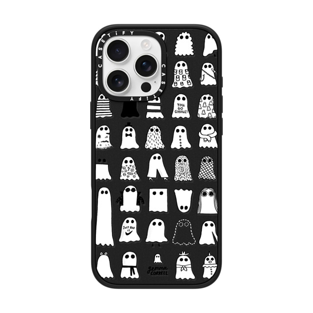 Gemma Correll x CASETiFY iPhone 16 Pro Max ケース マットブラック インパクトケース MagSafe対応 Ghost Fashions