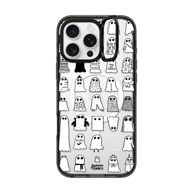 Gemma Correll x CASETiFY iPhone 16 Pro Max ケース ブラック インパクトリングスタンドケース MagSafe対応 Ghost Fashions