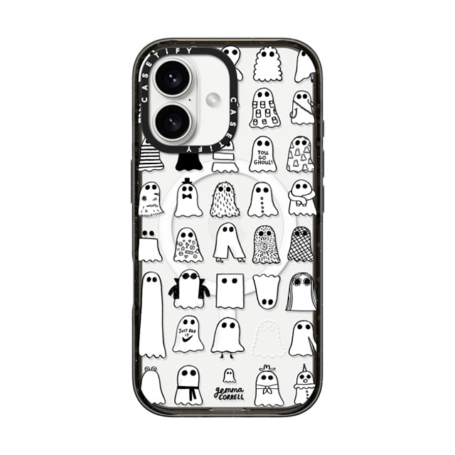 Gemma Correll x CASETiFY iPhone 16 ケース ブラック インパクトケース MagSafe対応 Ghost Fashions