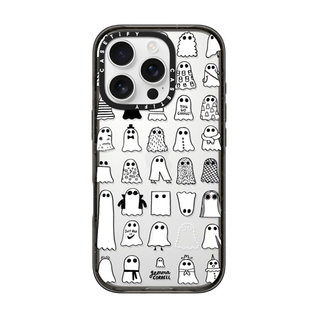 Gemma Correll x CASETiFY iPhone 16 Pro ケース ブラック インパクトケース Ghost Fashions