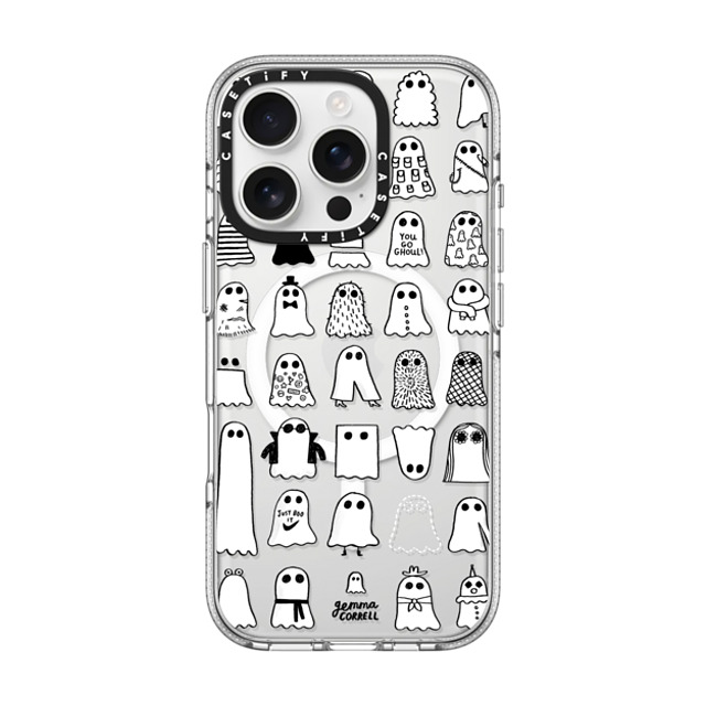 Gemma Correll x CASETiFY iPhone 16 Pro ケース クリア クリア ケース MagSafe対応 Ghost Fashions