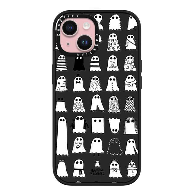 Gemma Correll x CASETiFY iPhone 15 ケース マットブラック インパクトケース MagSafe対応 Ghost Fashions