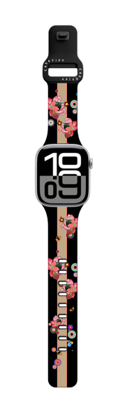 Apple Watch Series 10 (46mm) - FLOWER TIME BOMB BLACK APPLE WATCH BAND BY SUE TSAI