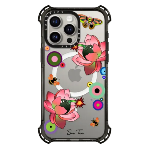 iPhone 15 Pro Max - PINK FLOWER BOMB IPHONE CASE BY SUE TSAI