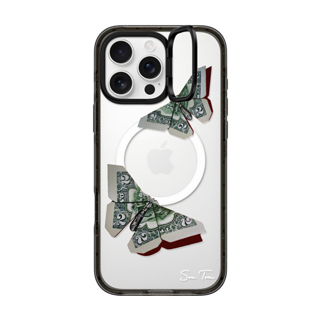 Sue Tsai x CASETiFY iPhone 16 Pro Max ケース ブラック インパクトリングスタンドケース MagSafe対応 MONEYFLY IPHONE CASE BY SUE TSAI