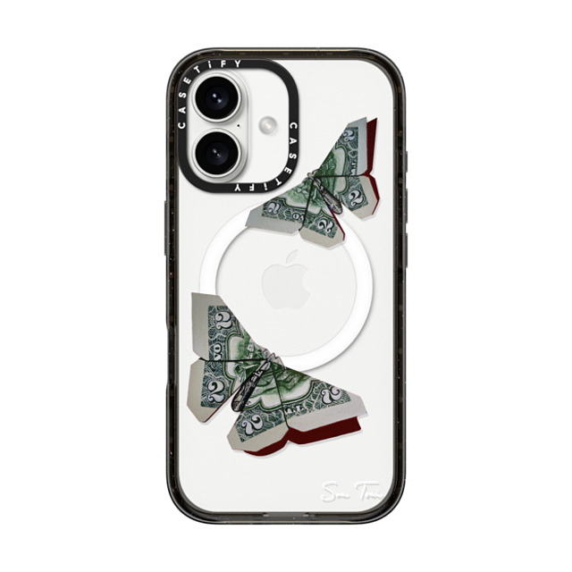 Sue Tsai x CASETiFY iPhone 16 ケース ブラック インパクトケース MagSafe対応 MONEYFLY IPHONE CASE BY SUE TSAI