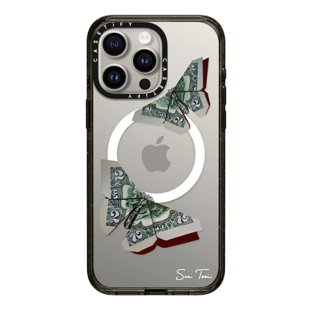 Sue Tsai x CASETiFY iPhone 15 Pro Max ケース ブラック インパクトケース MagSafe対応 MONEYFLY IPHONE CASE BY SUE TSAI