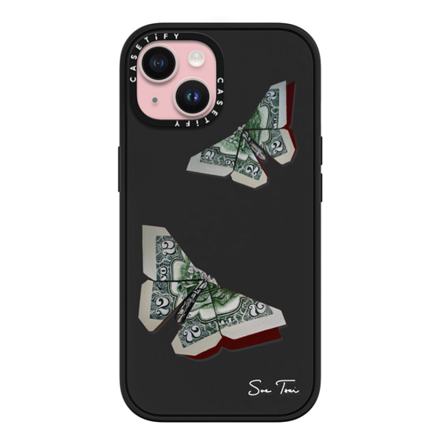 Sue Tsai x CASETiFY iPhone 15 ケース マットブラック インパクトケース MagSafe対応 MONEYFLY IPHONE CASE BY SUE TSAI