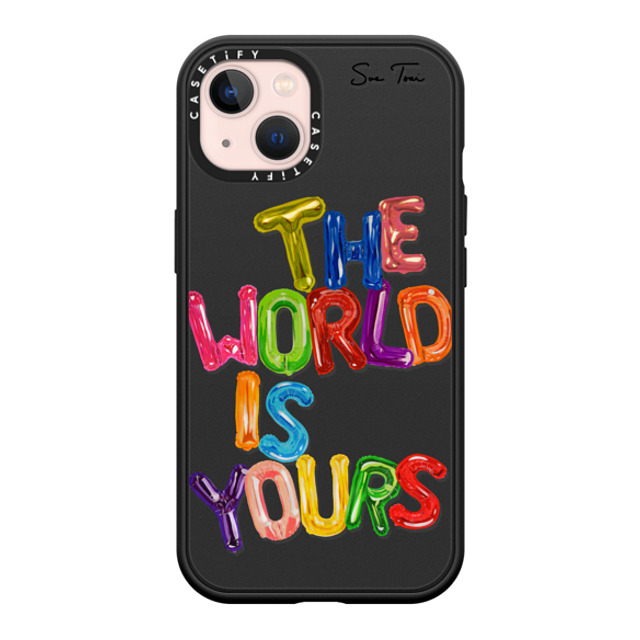 Sue Tsai x CASETiFY iPhone 13 ケース マットブラック インパクトケース MagSafe対応 THE WORLD IS YOURS IPHONE CASE BY SUE TSAI