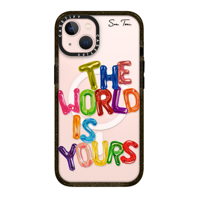 Sue Tsai x CASETiFY iPhone 13 ケース ブラック インパクトケース MagSafe対応 THE WORLD IS YOURS IPHONE CASE BY SUE TSAI