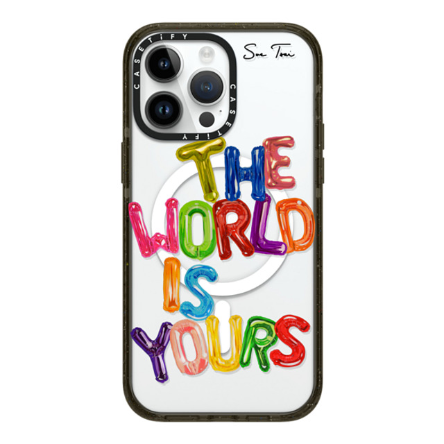 Sue Tsai x CASETiFY iPhone 14 Pro Max ケース ブラック インパクトケース MagSafe対応 THE WORLD IS YOURS IPHONE CASE BY SUE TSAI