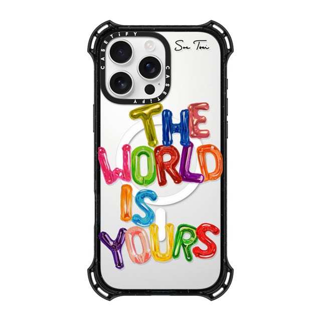 Sue Tsai x CASETiFY iPhone 16 Pro Max ケース ブラック バウンスケース THE WORLD IS YOURS IPHONE CASE BY SUE TSAI