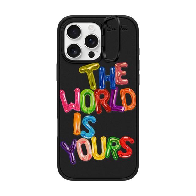 Sue Tsai x CASETiFY iPhone 16 Pro Max ケース マットブラック インパクトリングスタンドケース MagSafe対応 THE WORLD IS YOURS IPHONE CASE BY SUE TSAI