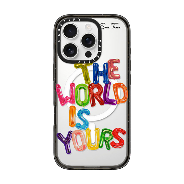 Sue Tsai x CASETiFY iPhone 16 Pro ケース ブラック インパクトケース MagSafe対応 THE WORLD IS YOURS IPHONE CASE BY SUE TSAI