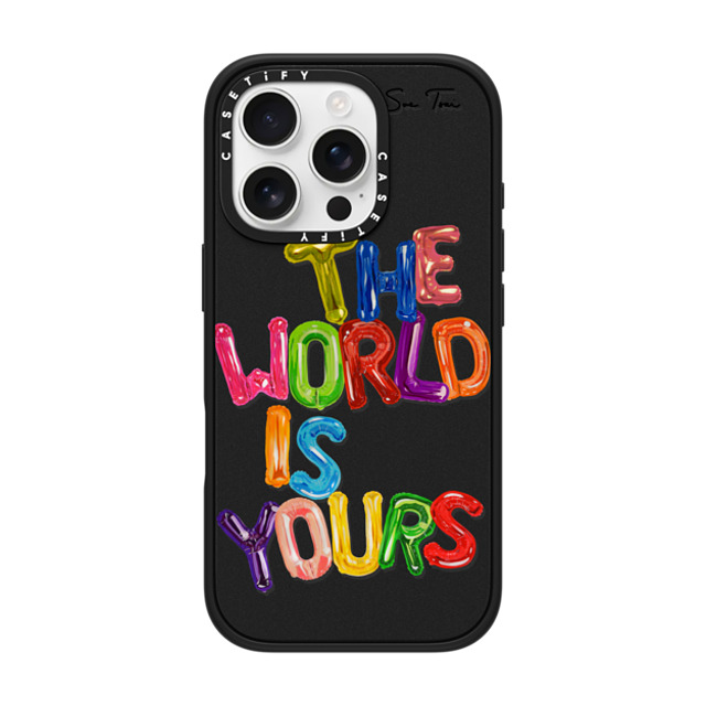 Sue Tsai x CASETiFY iPhone 16 Pro ケース マットブラック インパクトケース MagSafe対応 THE WORLD IS YOURS IPHONE CASE BY SUE TSAI