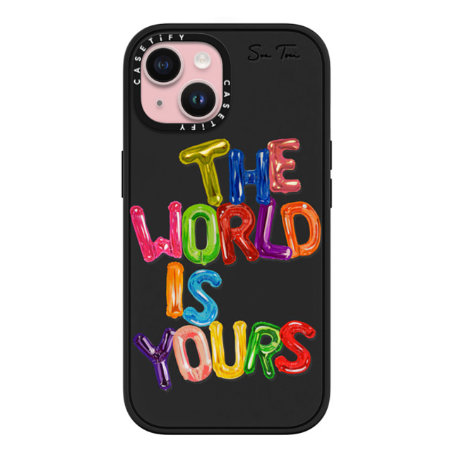 Sue Tsai x CASETiFY iPhone 15 ケース マットブラック インパクトケース MagSafe対応 THE WORLD IS YOURS IPHONE CASE BY SUE TSAI