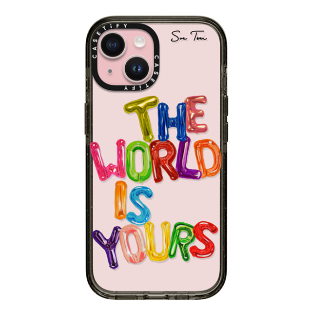 Sue Tsai x CASETiFY iPhone 15 ケース ブラック インパクトケース THE WORLD IS YOURS IPHONE CASE BY SUE TSAI