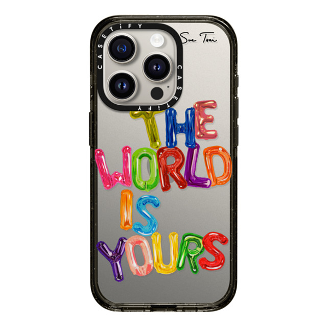 Sue Tsai x CASETiFY iPhone 15 Pro ケース ブラック インパクトケース THE WORLD IS YOURS IPHONE CASE BY SUE TSAI