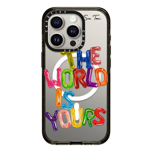 Sue Tsai x CASETiFY iPhone 15 Pro ケース ブラック インパクトケース MagSafe対応 THE WORLD IS YOURS IPHONE CASE BY SUE TSAI