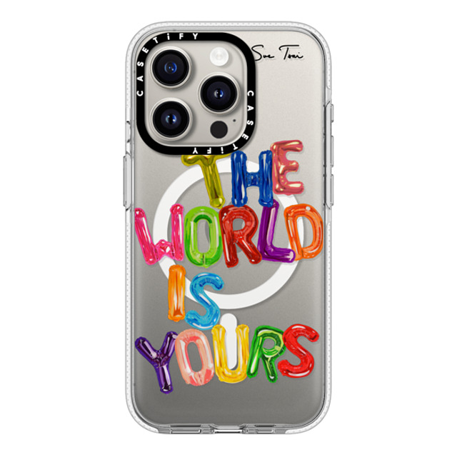 Sue Tsai x CASETiFY iPhone 15 Pro ケース クリア クリア ケース MagSafe対応 THE WORLD IS YOURS IPHONE CASE BY SUE TSAI