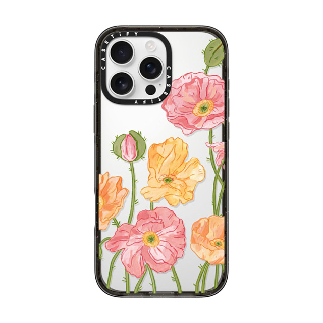 Ellamae Sketchbook x CASETiFY iPhone 16 Pro Max Case Summer,Floral ブラック インパクトケース Pastel Poppies Mother's Day Ellamae Sketchbook x CASETiFY iPhone 16 Pro Max Case Summer,Floral ブラック インパクトケース Pastel Poppies Mother's Day