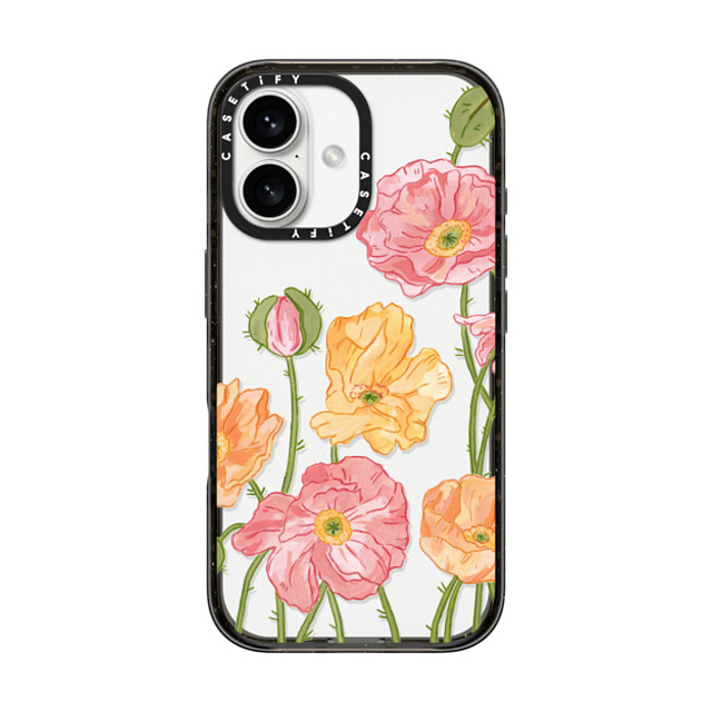 Ellamae Sketchbook x CASETiFY iPhone 16 Case Summer,Floral Black Impact Case Pastel Poppies Father's Day Ellamae Sketchbook x CASETiFY iPhone 16 Case Summer,Floral Black Impact Case Pastel Poppies Father's Day